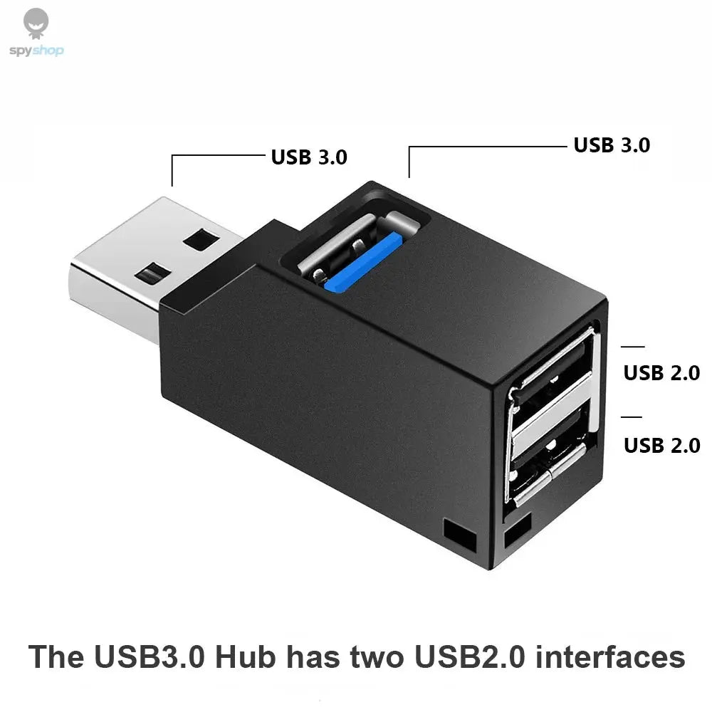 USB 3.0 HUB Adapter Extender Mini Splitter Box 1 to 3 Ports High Speed USB 2.0 For PC Laptop U Disk Card Reader Spy-shop.com