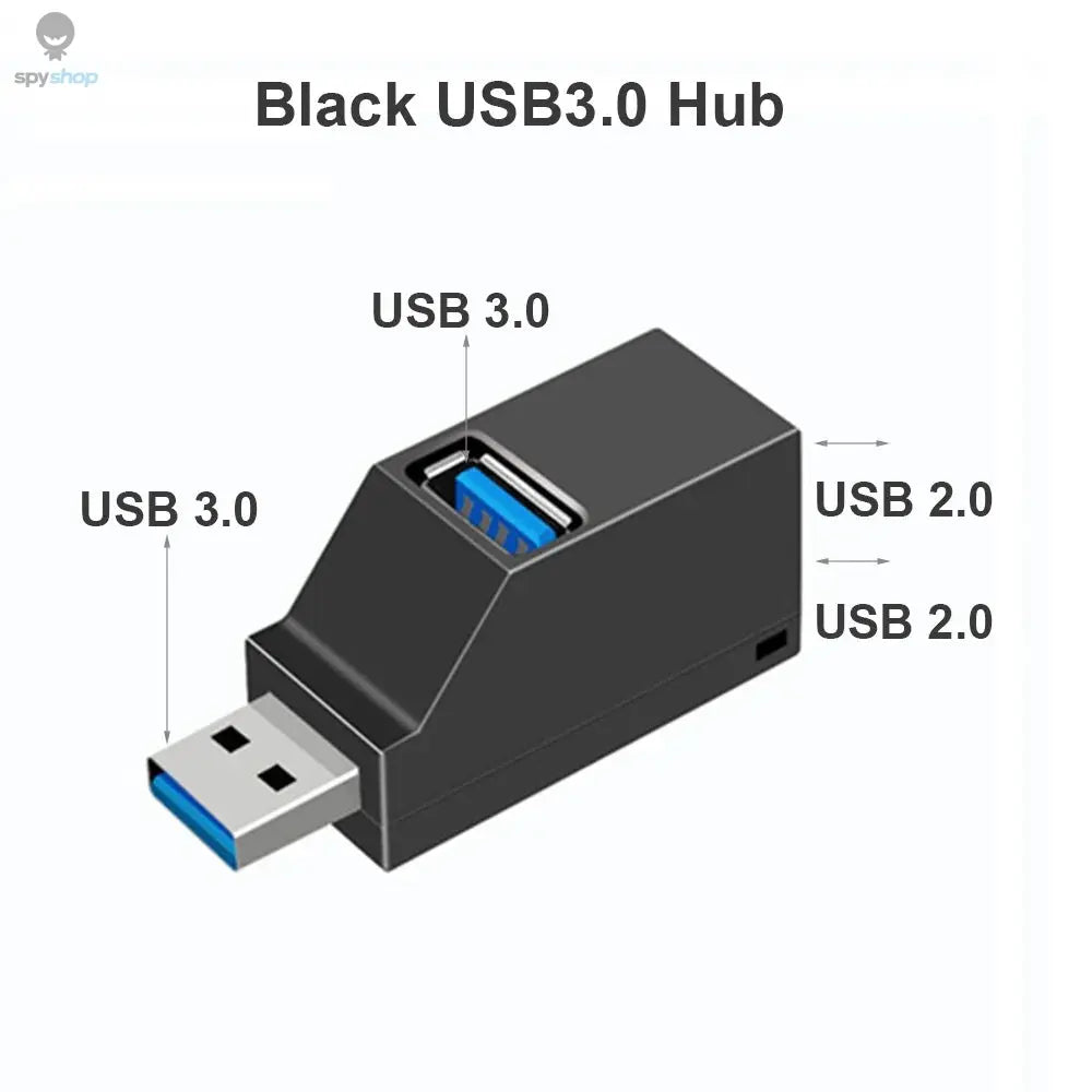 USB 3.0 HUB Adapter Extender Mini Splitter Box 1 to 3 Ports High Speed USB 2.0 For PC Laptop U Disk Card Reader Spy-shop.com
