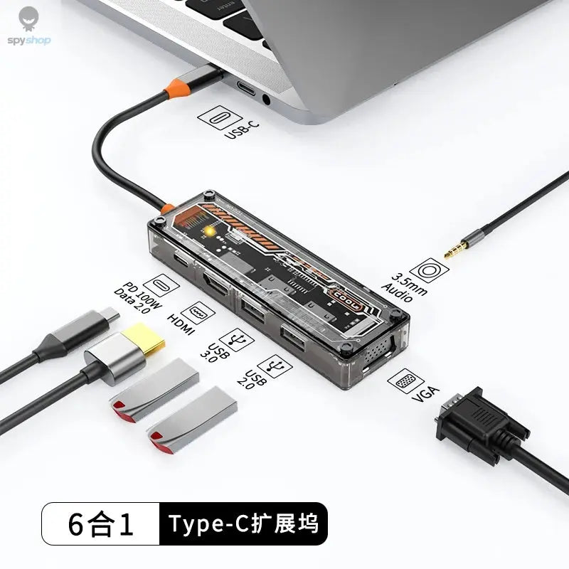 USB C Docking Station to HDMI-Compatible 4K@30Hz Display 5Gbps USB C 3.0 HUB 100W PD SD/TF for MacBook Pro Air iPad PC