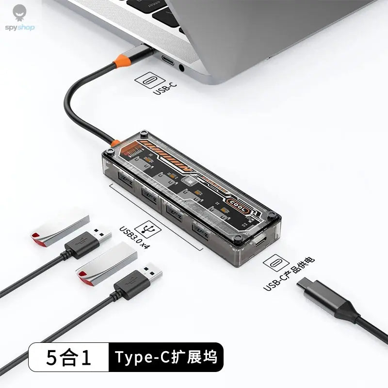 USB C Docking Station to HDMI-Compatible 4K@30Hz Display 5Gbps USB C 3.0 HUB 100W PD SD/TF for MacBook Pro Air iPad PC