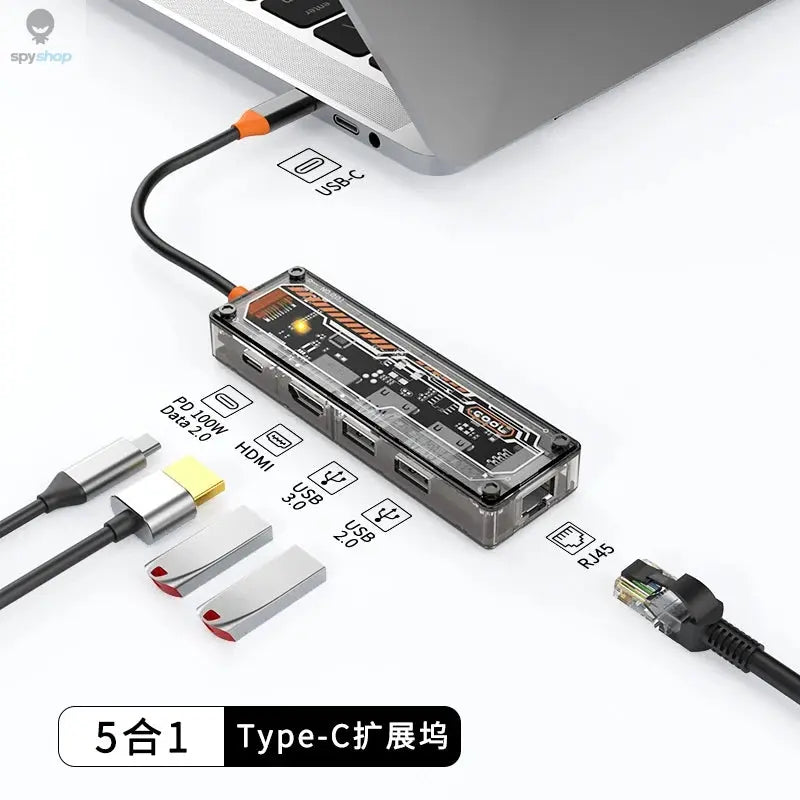 USB C Docking Station to HDMI-Compatible 4K@30Hz Display 5Gbps USB C 3.0 HUB 100W PD SD/TF for MacBook Pro Air iPad PC