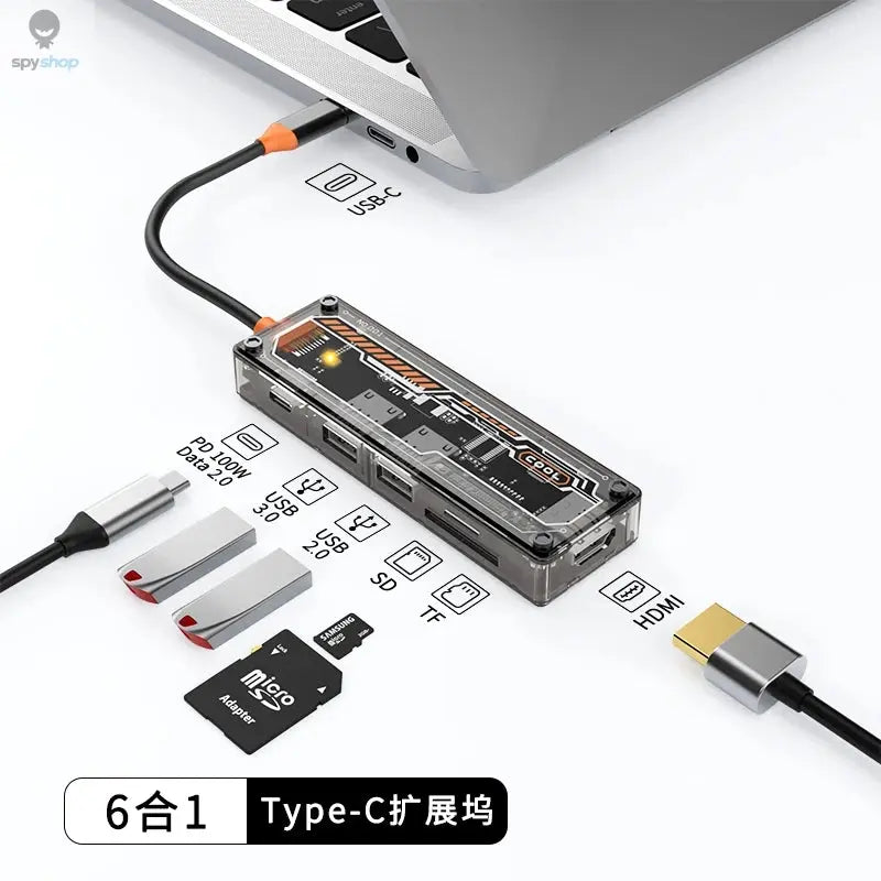 USB C Docking Station to HDMI-Compatible 4K@30Hz Display 5Gbps USB C 3.0 HUB 100W PD SD/TF for MacBook Pro Air iPad PC