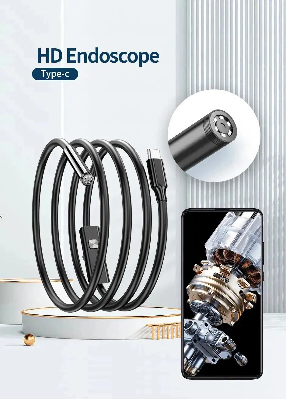 USB Endoscope for OTG Android Phone 5.5mm Borescope Inspection Snake Camera IP67 Waterproof with 6 LED Lights For Type C Spy-shop.com