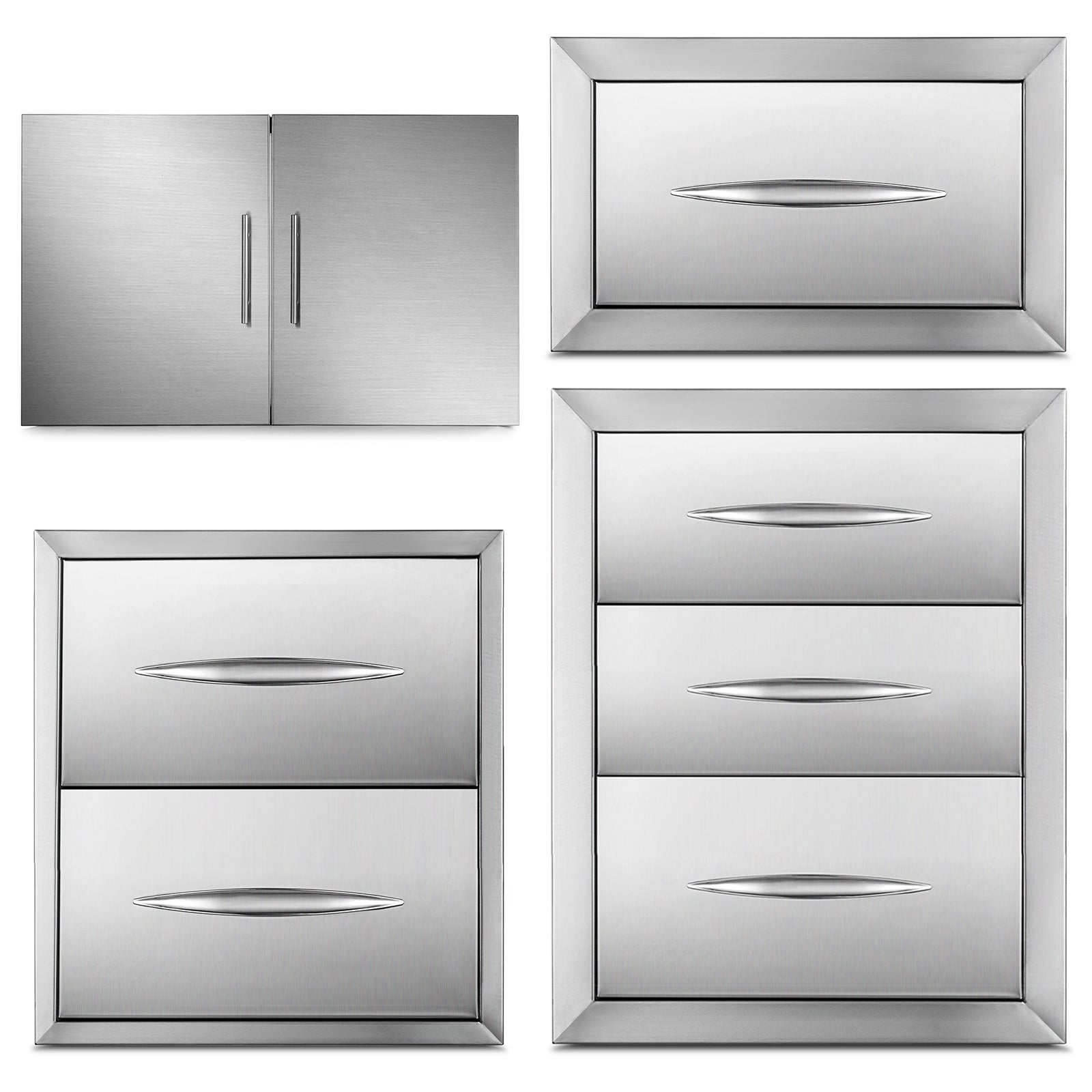 Cajón Extraíble de Acero Inoxidable para Basura en Cocina Exterior