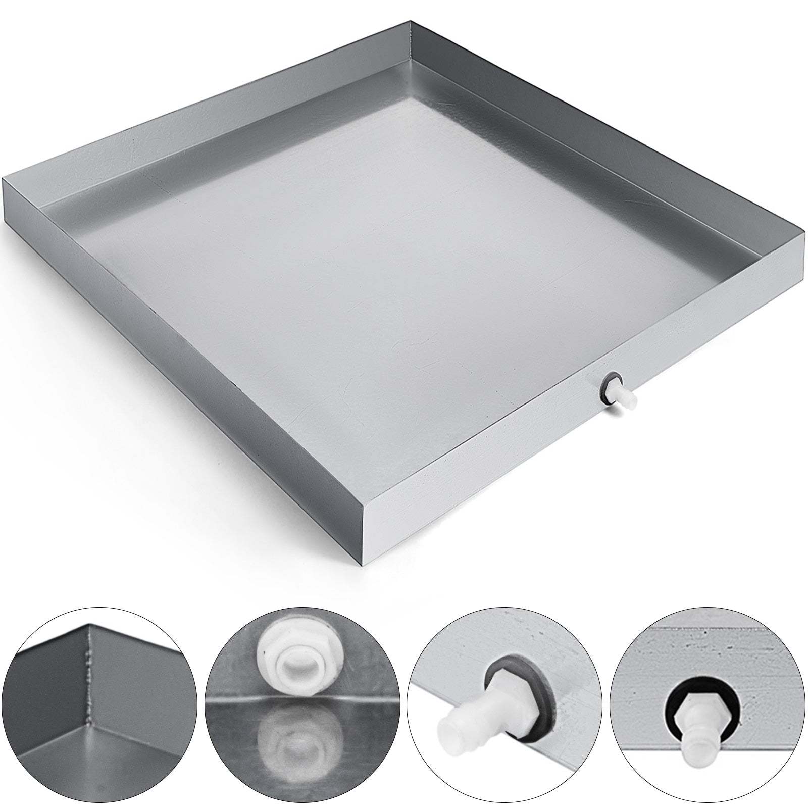 Stainless Steel Washing Machine Drain Pan with Welded Corners