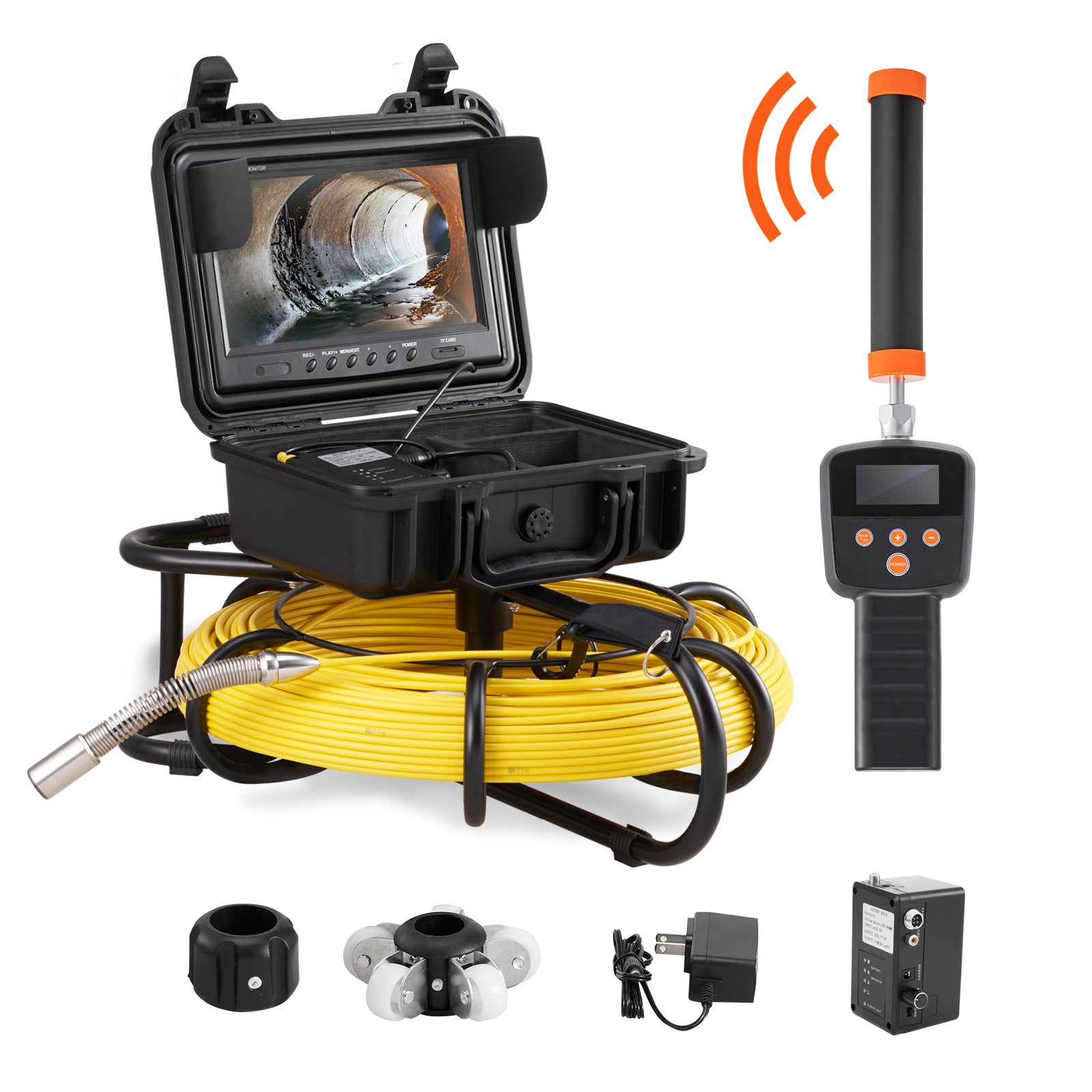 Sewer Camera with 512Hz Locator and 9" Inspection Display