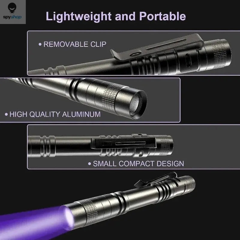 UV Flashlight 395nm Ultraviolet Torch With Pen Clip Portable AAA Batteries Used Violet Light Pet Urine Scorpion Detector UV Lamp Spy-shop.com