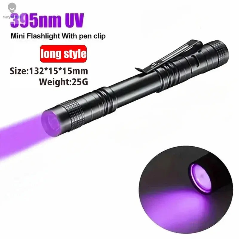UV Flashlight 395nm Ultraviolet Torch With Pen Clip Portable AAA Batteries Used Violet Light Pet Urine Scorpion Detector UV Lamp Spy-shop.com