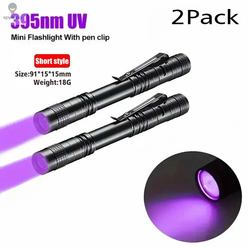 UV Flashlight 395nm Ultraviolet Torch With Pen Clip Portable AAA Batteries Used Violet Light Pet Urine Scorpion Detector UV Lamp Spy-shop.com