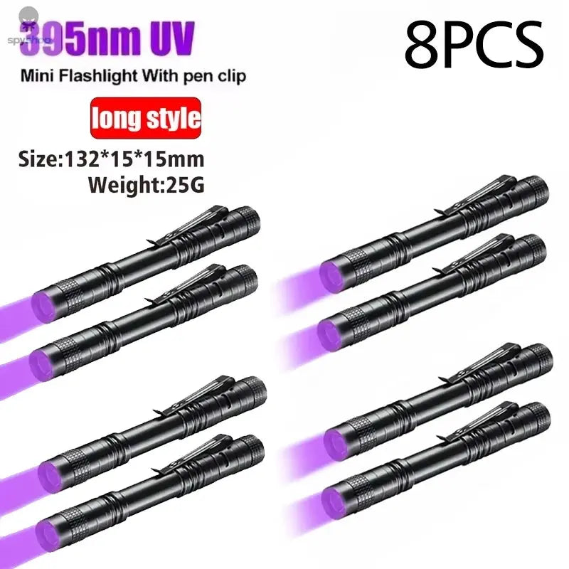 UV Flashlight 395nm Ultraviolet Torch With Pen Clip Portable AAA Batteries Used Violet Light Pet Urine Scorpion Detector UV Lamp Spy-shop.com