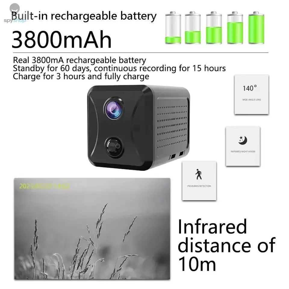 Ubox Mini 4G Security Camera SIM Card or Wifi Ultra HD Surveillance Camera 3800 mAh Battery Low Power Voice Intercom CCTV Camera Spy-shop.com