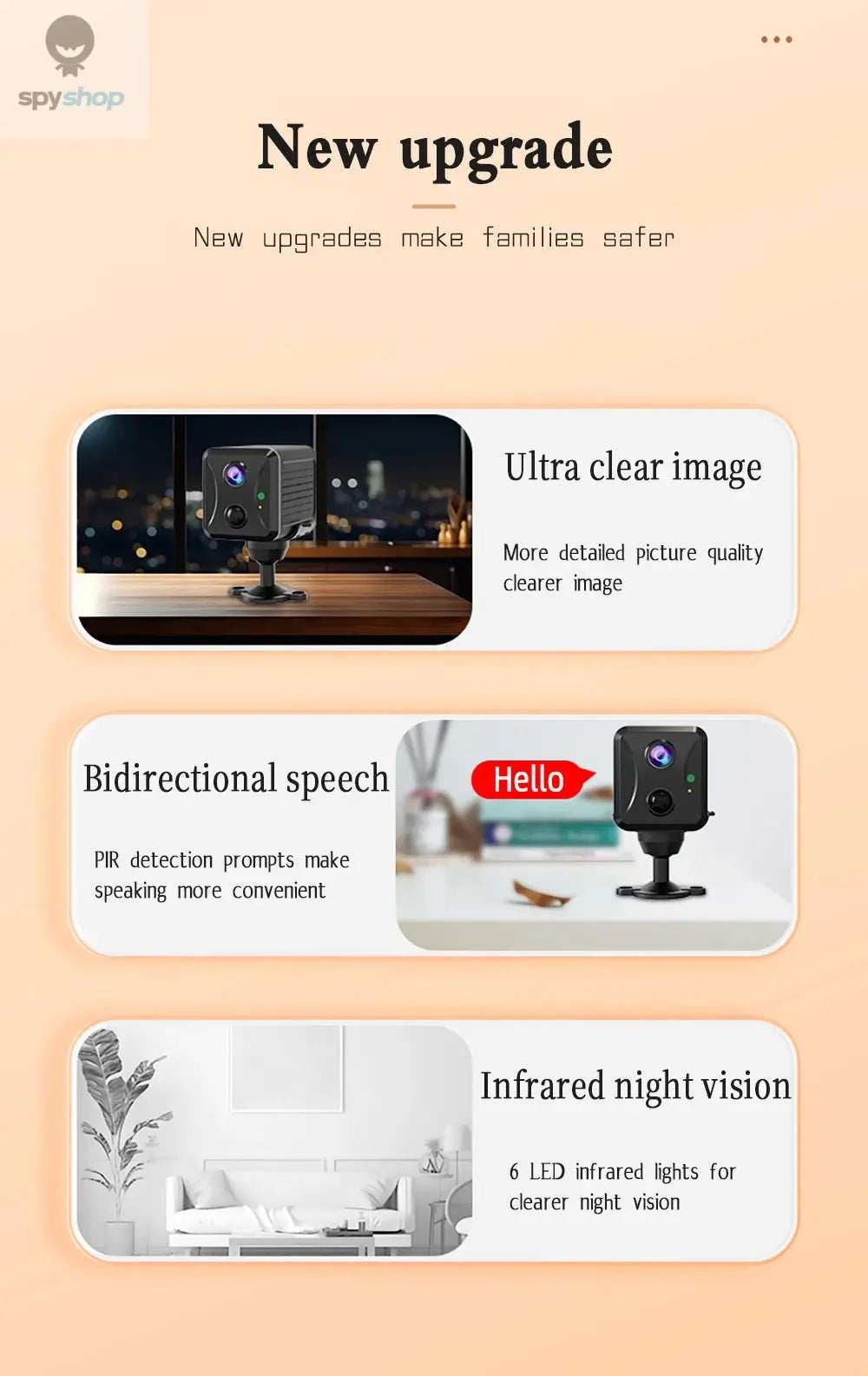 Ubox Mini 4G Security Camera SIM Card or Wifi Ultra HD Surveillance Camera 3800 mAh Battery Low Power Voice Intercom CCTV Camera Spy-shop.com