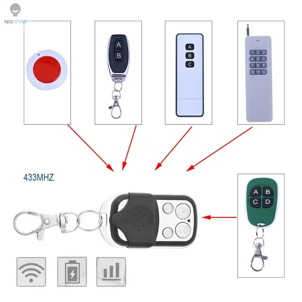 Universal 4 Buttons Garage Door Opener Remote Control 433MHZ Clone Fixed Learning Rolling Code Duplicator Garage Spy-shop.com