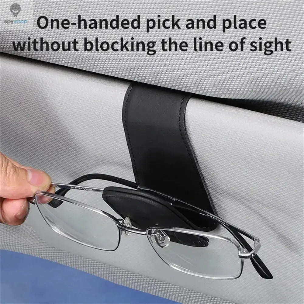 Universal Car Auto Sun Visor Eyeglass Hanger Clip Leather Glasses Holder Magnetic Multi-Function Automobile Accessories Storage