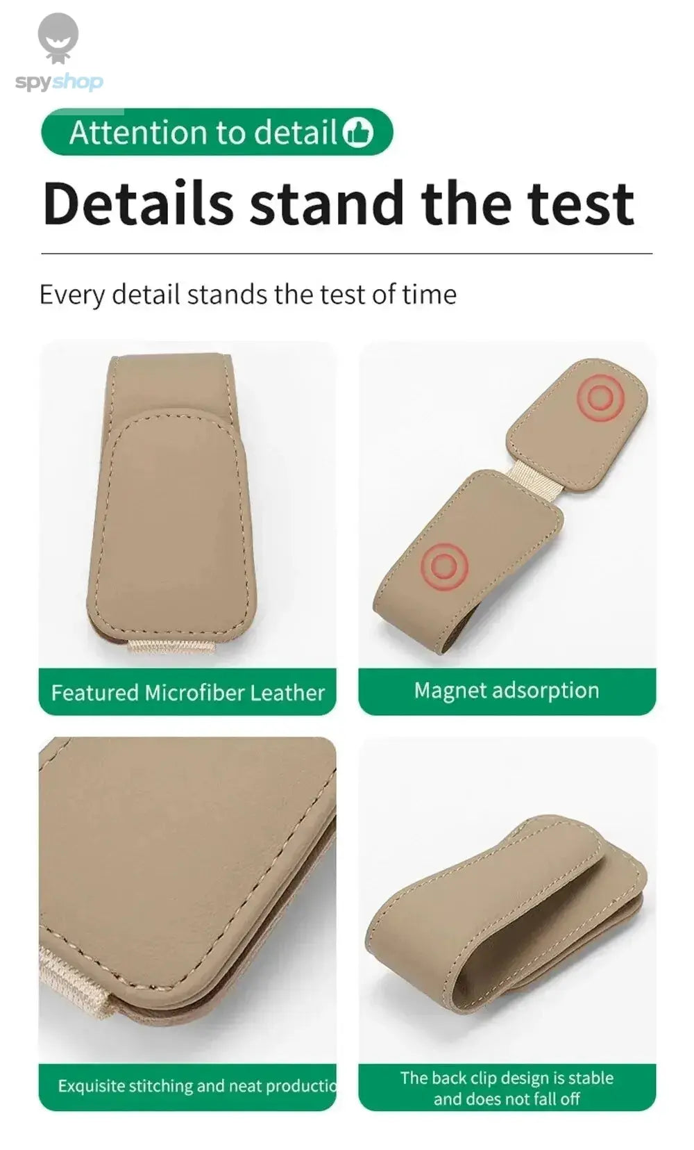 Universal Car Auto Sun Visor Eyeglass Hanger Clip Leather Glasses Holder Magnetic Multi-Function Automobile Accessories Storage