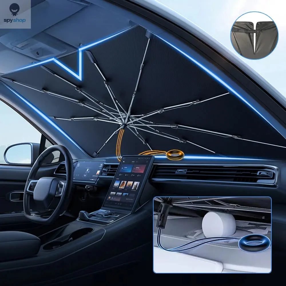 Upgraded Car Windshield Sun Shade Umbrella Foldable Car Sunshade Front Window Cover for UV Ray Block & Sun Heat Protection Spy-shop.com