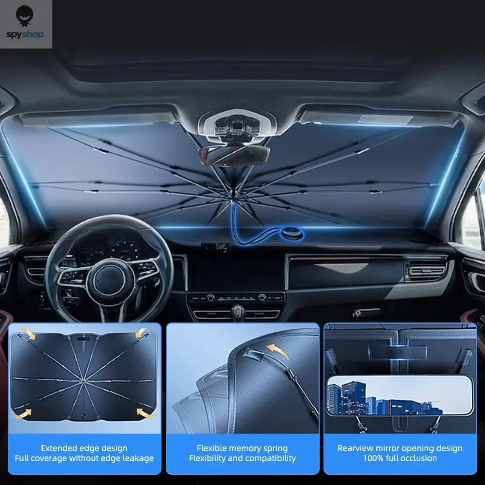 Upgraded Car Windshield Sun Shade Umbrella Foldable Car Sunshade Front Window Cover for UV Ray Block & Sun Heat Protection Spy-shop.com