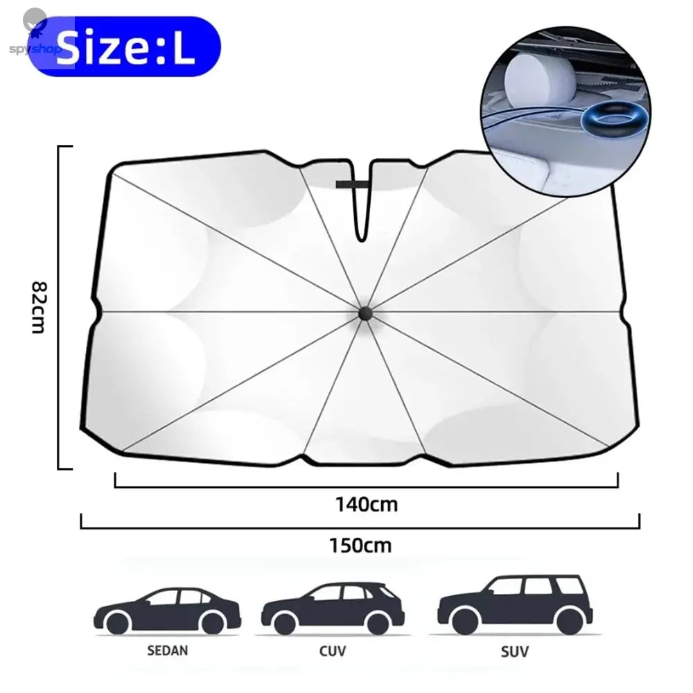 Upgraded Car Windshield Sun Shade Umbrella Foldable Car Sunshade Front Window Cover for UV Ray Block & Sun Heat Protection Spy-shop.com