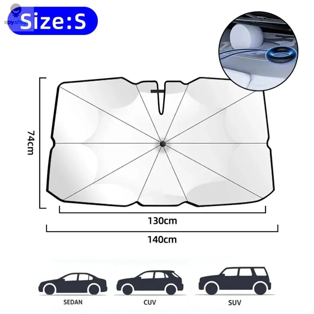 Upgraded Car Windshield Sun Shade Umbrella Foldable Car Sunshade Front Window Cover for UV Ray Block & Sun Heat Protection Spy-shop.com