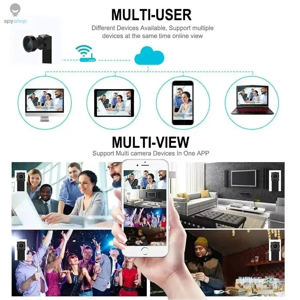 Upgraded version, 4K HD mini WiFi camera, supports remote viewing, motion detection, home nanny style DIY camera Spy-shop.com