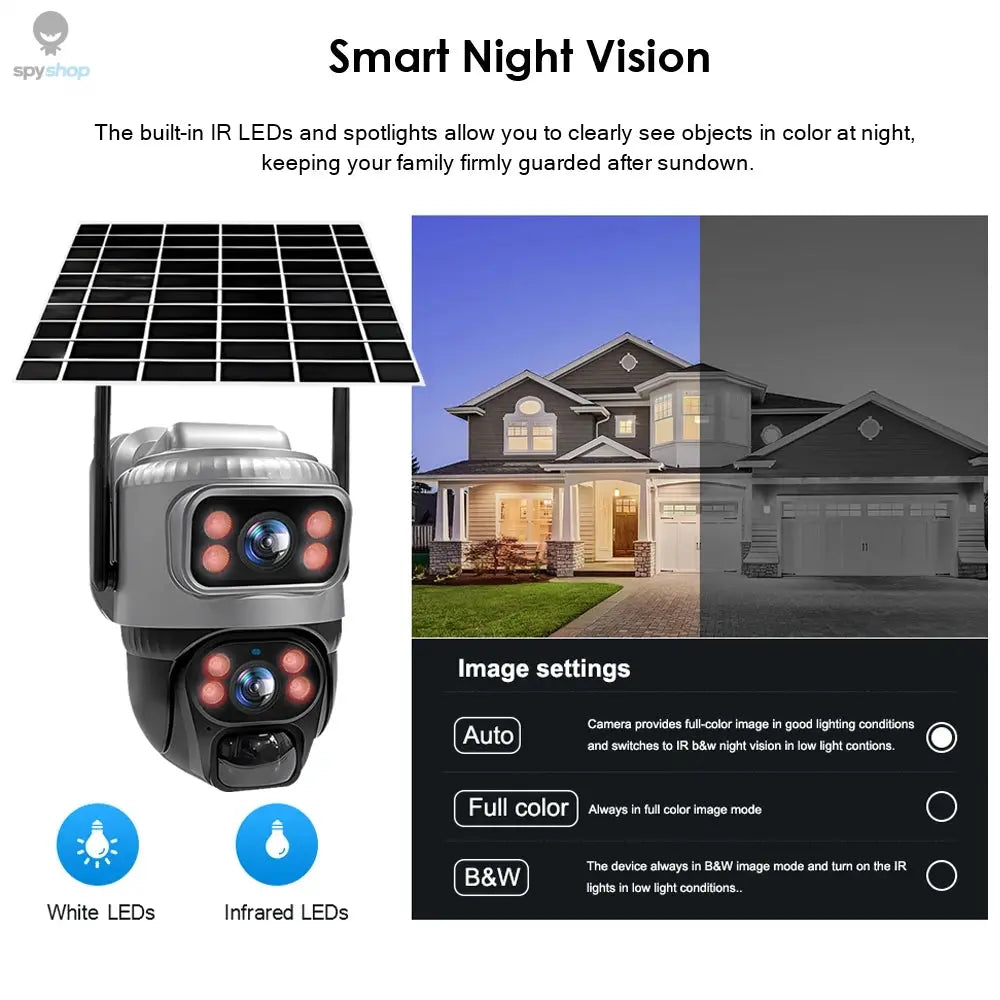 V380 Dual Lens 4G Camera Solar PIR Human Detection Night Vision Waterproof Security Video IP Camara 8MP 4K Battery CCTV Monitor Spy-shop.com