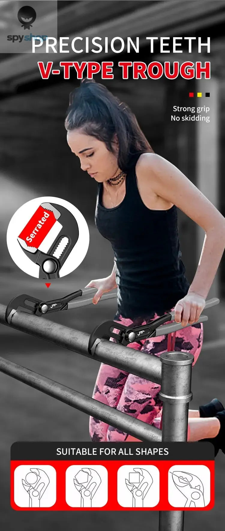 Water Pump Pliers Quick-Release Plumbing Pliers Pipe Wrench Adjustable Water Pipe Clamp Pliers Household Hand Tools Multi-functi