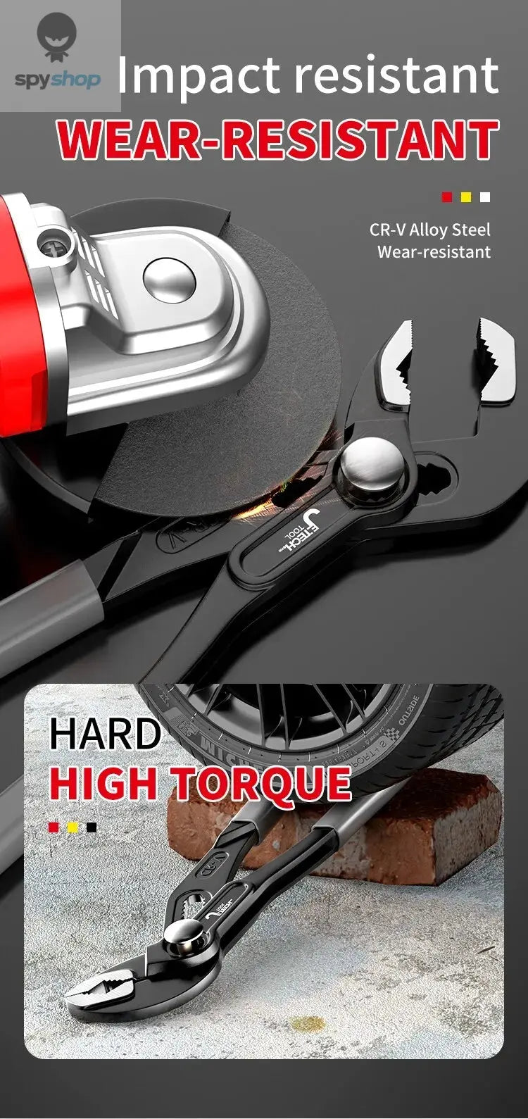 Water Pump Pliers Quick-Release Plumbing Pliers Pipe Wrench Adjustable Water Pipe Clamp Pliers Household Hand Tools Multi-functi