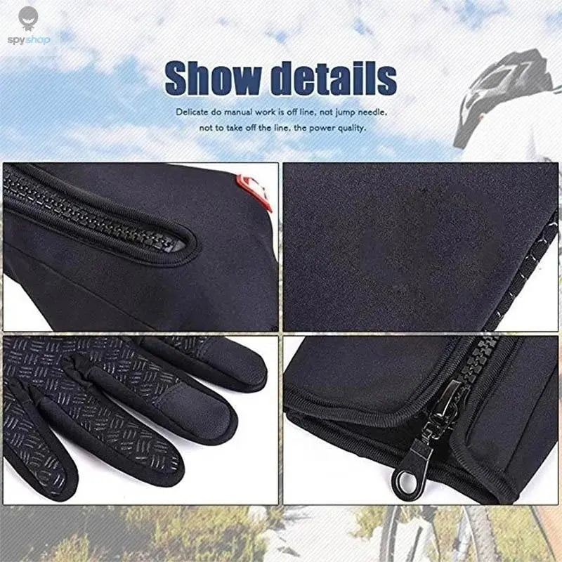 Winter Gloves For Men Waterproof Windproof Cold Gloves Snowboard Motorcycle Riding Driving Warm Touchscreen Zipper Glove Spy-shop.com