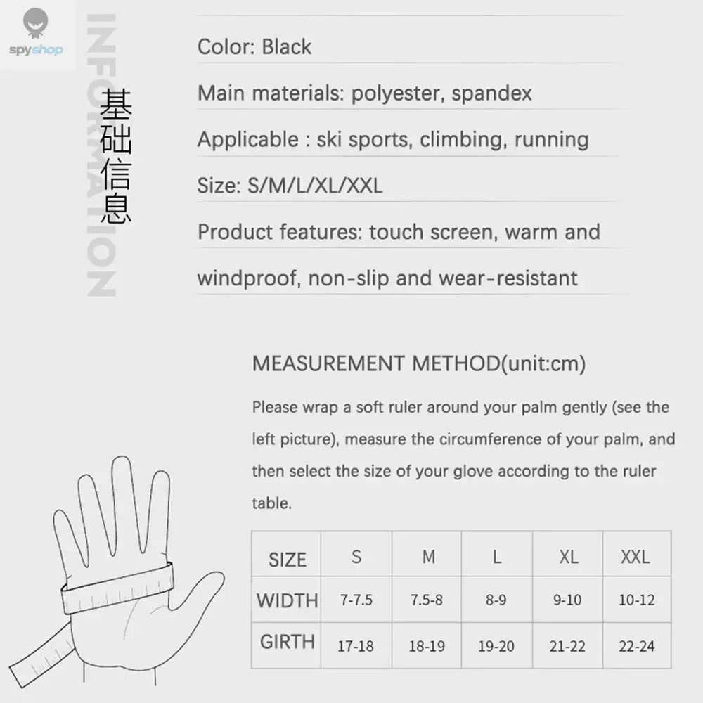 Winter Warm Men's Gloves Women Touchscreen Outdoor Sport Fishing Splash-proof Skiing Cycling Snowboard Nonslip Zipper Gloves