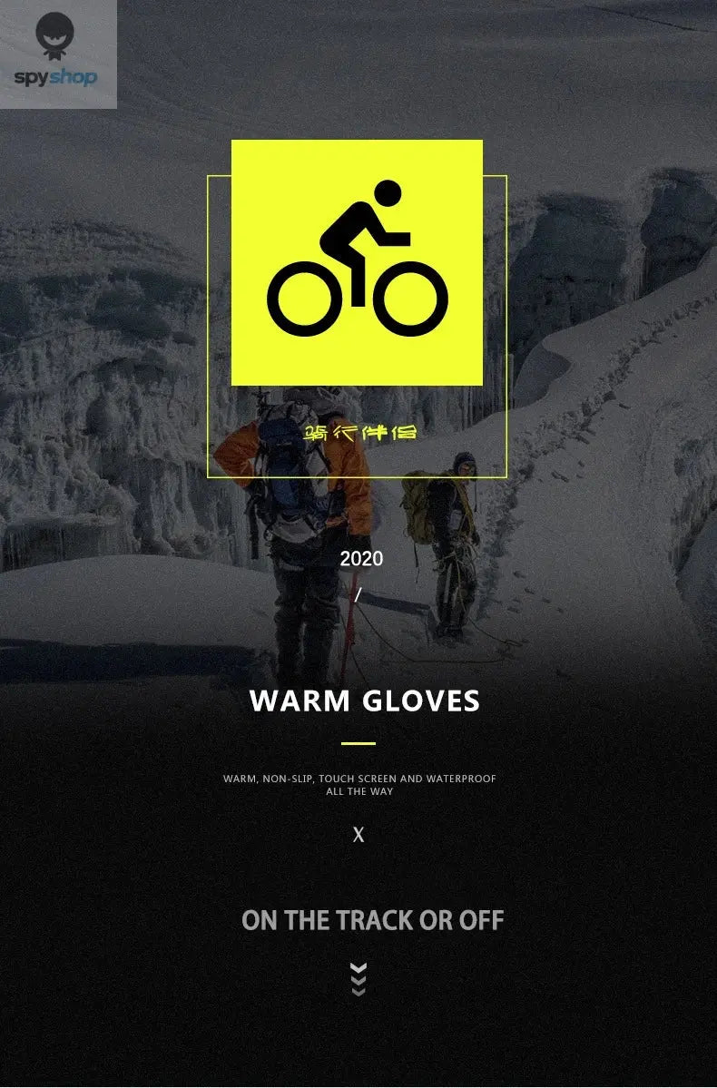 Winter Warm Men's Gloves Women Touchscreen Outdoor Sport Fishing Splash-proof Skiing Cycling Snowboard Nonslip Zipper Gloves