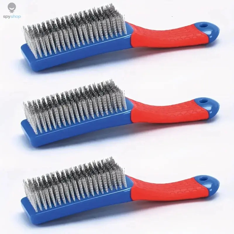 Wire Brush Duty Stainless Bristles With Plastic Handle Grip For Rust, Wielding Slag, Dirt & Paint Scrubbing With Deep Cleaning