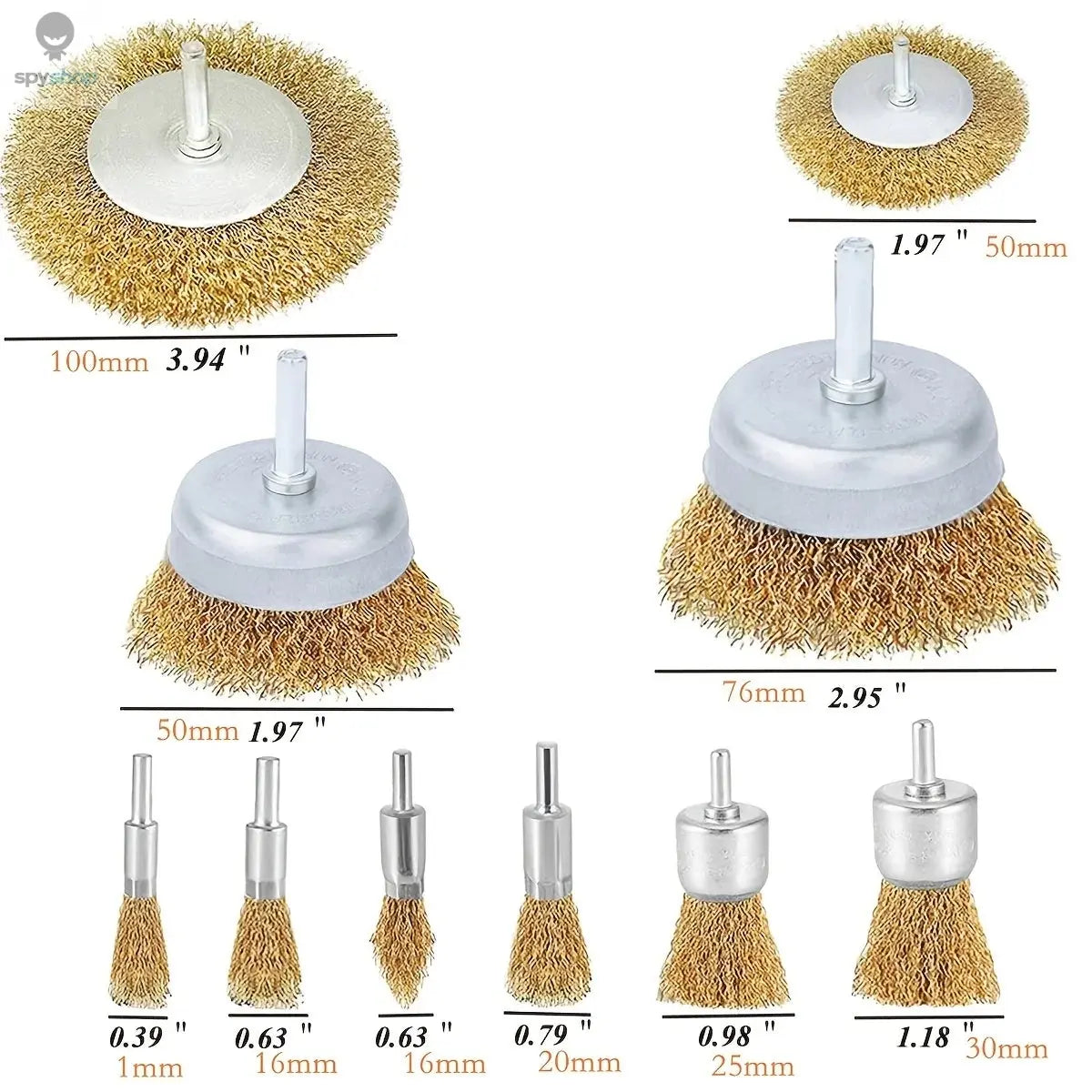 Wire Brush Wheel Cup Brush Set,10 Pack Coarse Crimped 1/4 Inch Shank Wire Wheel for Drill Attachment Spy-shop.com
