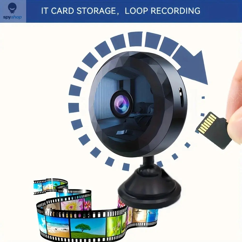 Wireless Mini WiFi Security Camera with Night Vision Motion Detection Rechargeable Battery Easy to Mount & App-Controlled Spy-shop.com