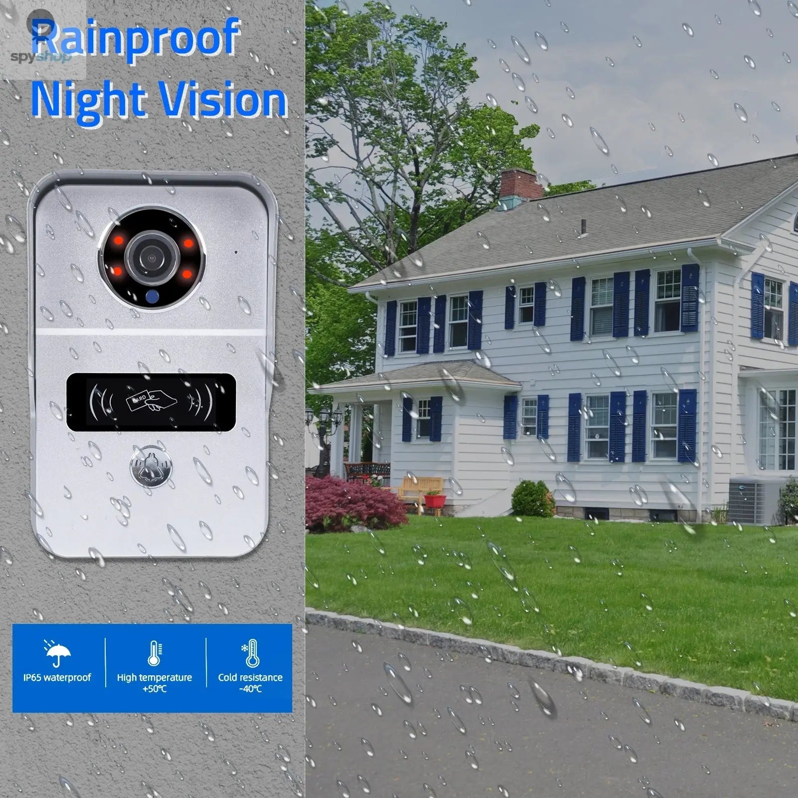 Wireless Wifi Video Doorbell System, 1080P Doorphone Door Camera, 7 Inch Touch Screen, Video Intercom 32GB SD card for Home Spy-shop.com