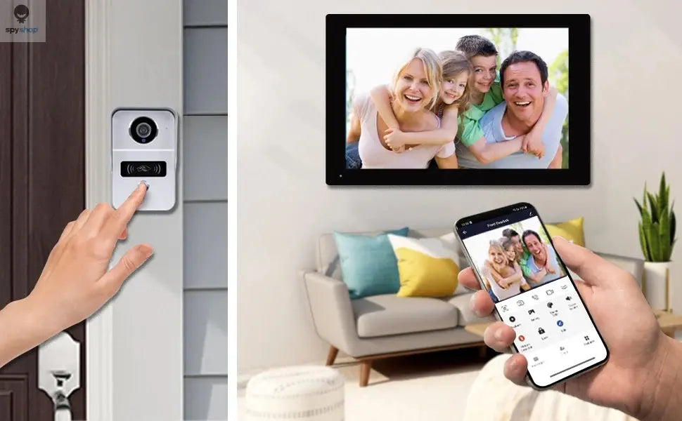 Wireless Wifi Video Doorbell System, 1080P Doorphone Door Camera, 7 Inch Touch Screen, Video Intercom 32GB SD card for Home Spy-shop.com