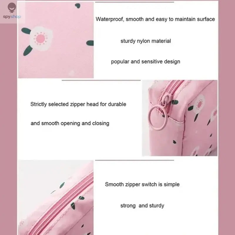 Women Sanitary Napkin Tampon Storage Bag Portable Waterproof Organizer Pouch Cartoon Pattern Sanitary Napkin Bag