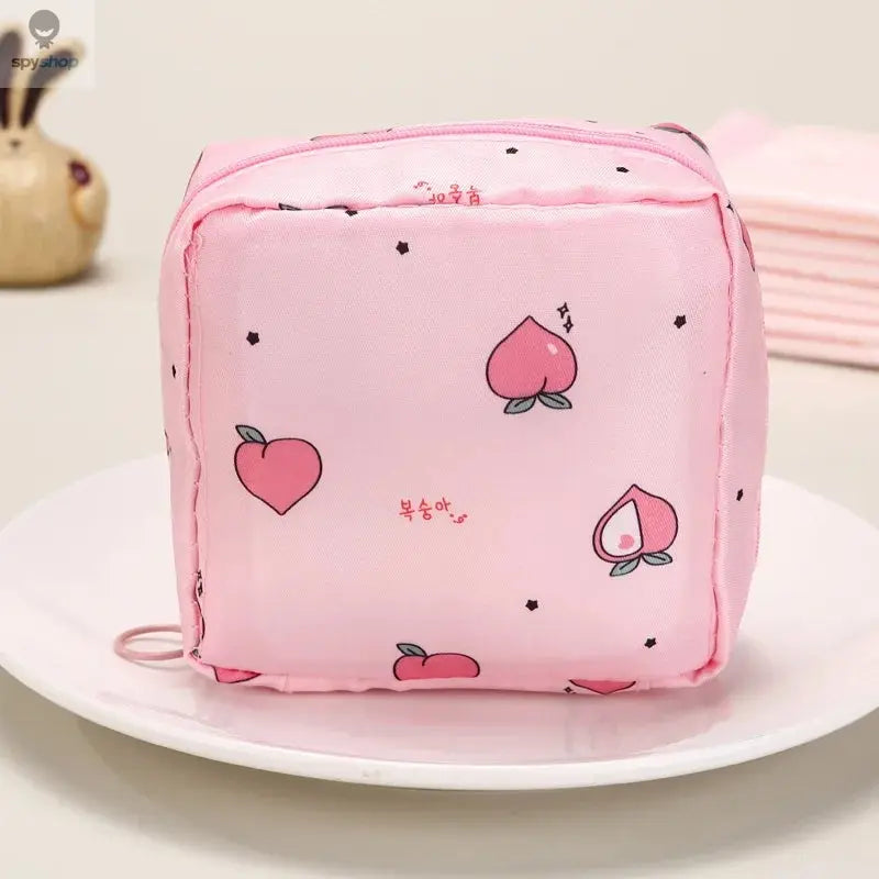 Women Sanitary Napkin Tampon Storage Bag Portable Waterproof Organizer Pouch Cartoon Pattern Sanitary Napkin Bag