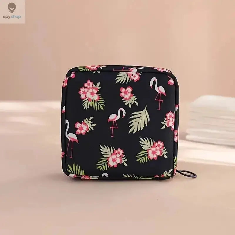 Women Sanitary Napkin Tampon Storage Bag Portable Waterproof Organizer Pouch Cartoon Pattern Sanitary Napkin Bag