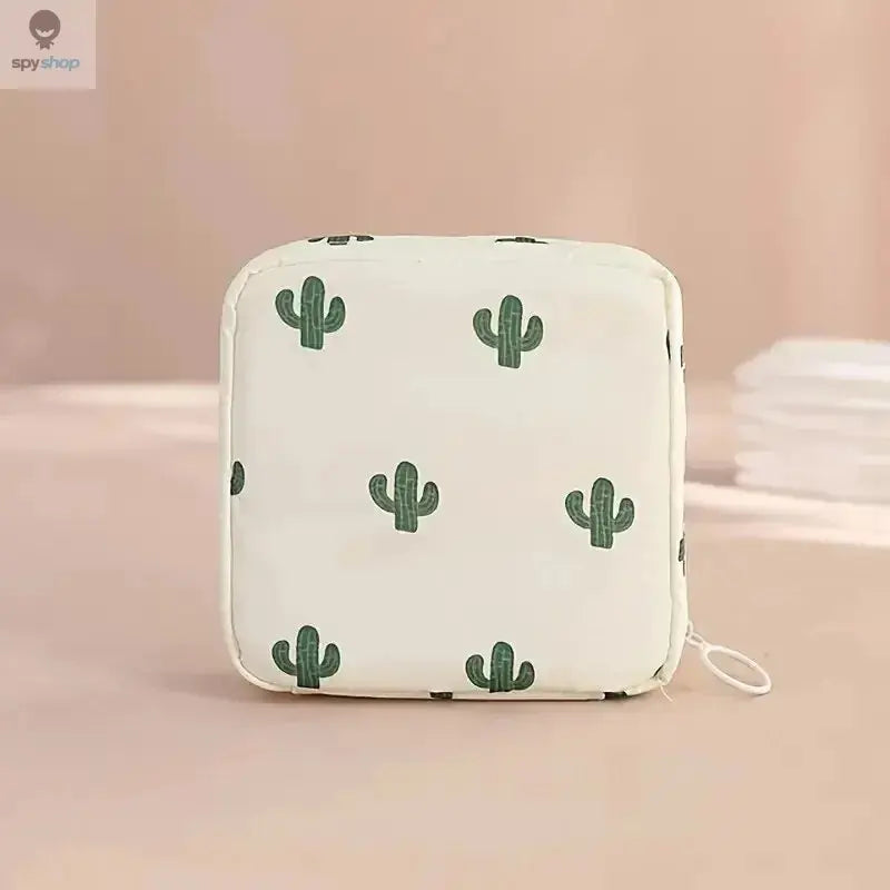 Women Sanitary Napkin Tampon Storage Bag Portable Waterproof Organizer Pouch Cartoon Pattern Sanitary Napkin Bag