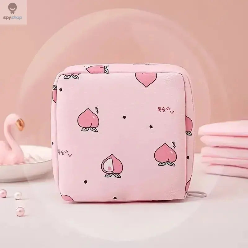 Women Sanitary Napkin Tampon Storage Bag Portable Waterproof Organizer Pouch Cartoon Pattern Sanitary Napkin Bag