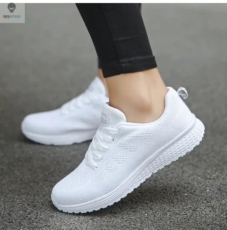 Women's Sneaker 2024 New Fashion Breathable Trainers Comfortable Sneakers Mesh Fabric Lace Up Women's Tennis Shoes For Women