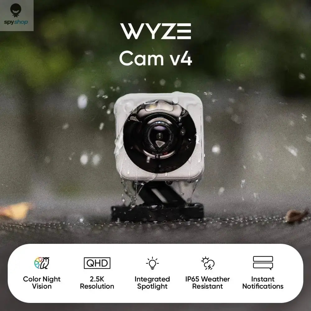 Wyze Cam v4, 2K HD Wi-Fi Smart Home Security Camera, Indoor/Outdoor Use, Pet/Baby Monitor, Motion Activated Spotlight/Siren, Spy-shop.com