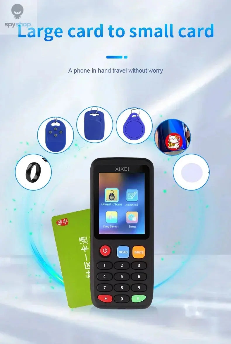 X7 Smart Card Reader RFID Key Clone Copier IC ID Token Copy Duplicator 125Khz Badge Writer 13.56Mhz NFC Tag Programmer Spy-shop.com