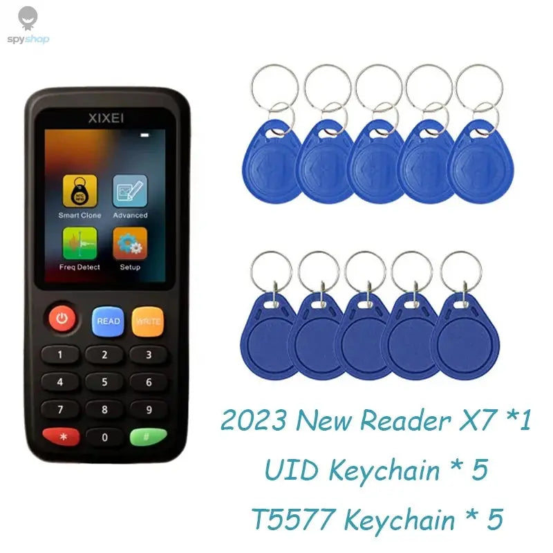X7 Smart Card Reader RFID Key Clone Copier IC ID Token Copy Duplicator 125Khz Badge Writer 13.56Mhz NFC Tag Programmer Spy-shop.com