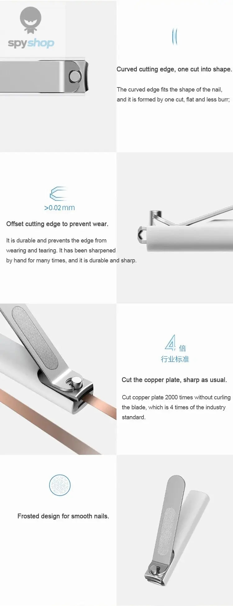 XIAOMI Mijia Anti-Splash Nail Clipper 420 Stainless Steel Sharp Durable Portable Pedicure Trimmer Nails File with Storage Shell Spy-shop.com