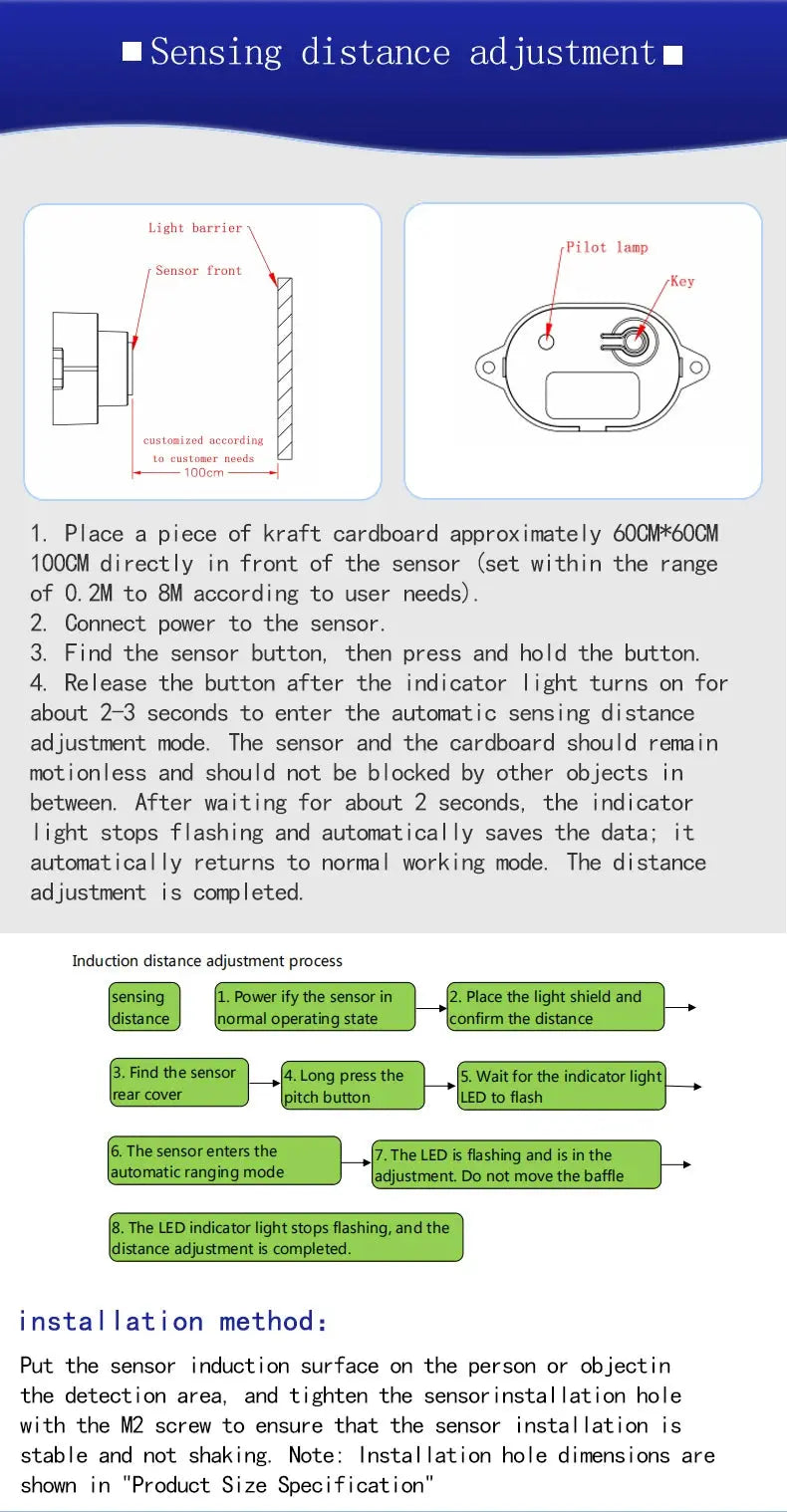 XKC-KL800 2024New 8m Laser Distance Sensor,DC5-24v Laser Optical Proximity Switch,Infrared Motion Sensor