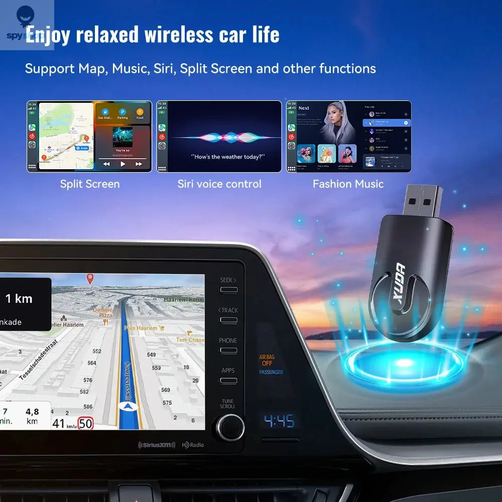 XUDA 2025 Wireless CarPlay Android Auto Wireless Adapter Smart Mini Box Plug And Play WiFi Fast Connect Universal For Nissan