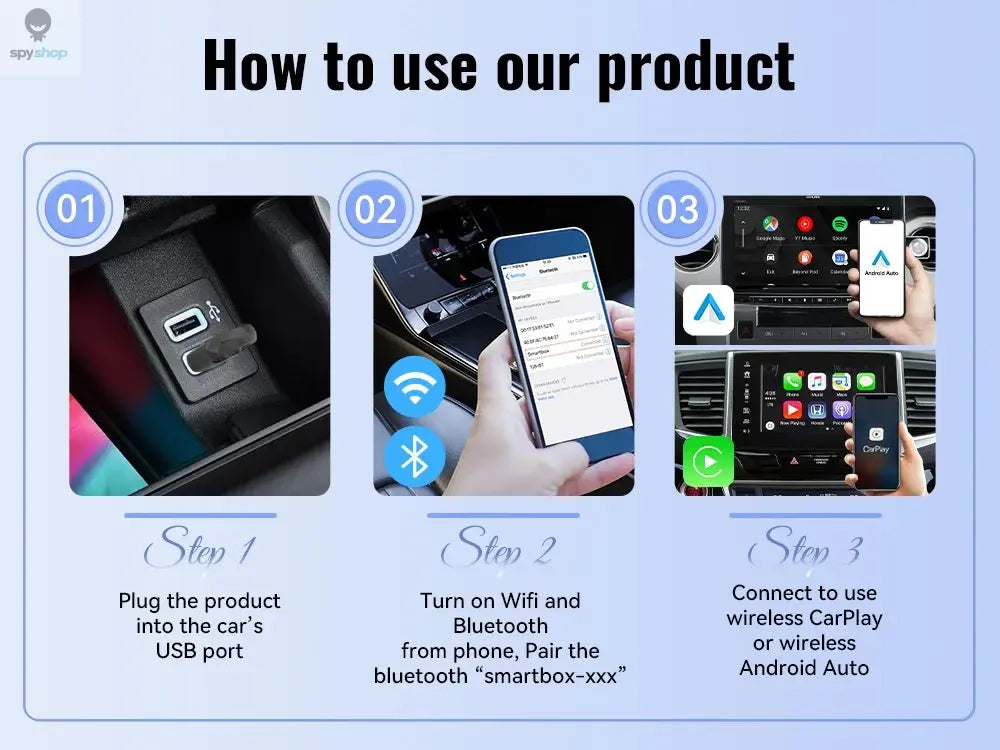 XUDA 2025 Wireless CarPlay Android Auto Wireless Adapter Smart Mini Box Plug And Play WiFi Fast Connect Universal For Nissan