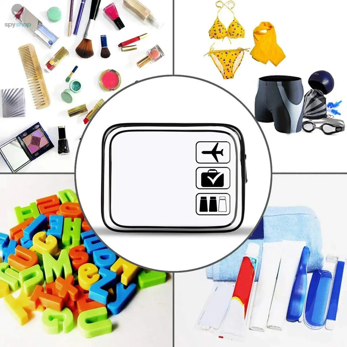 YANZAI Transparent Zipper Makeup Bag Organizer Box Men Women Travel Clear Cosmetic Bag Waterproof Toiletry Wash Make Up Bags