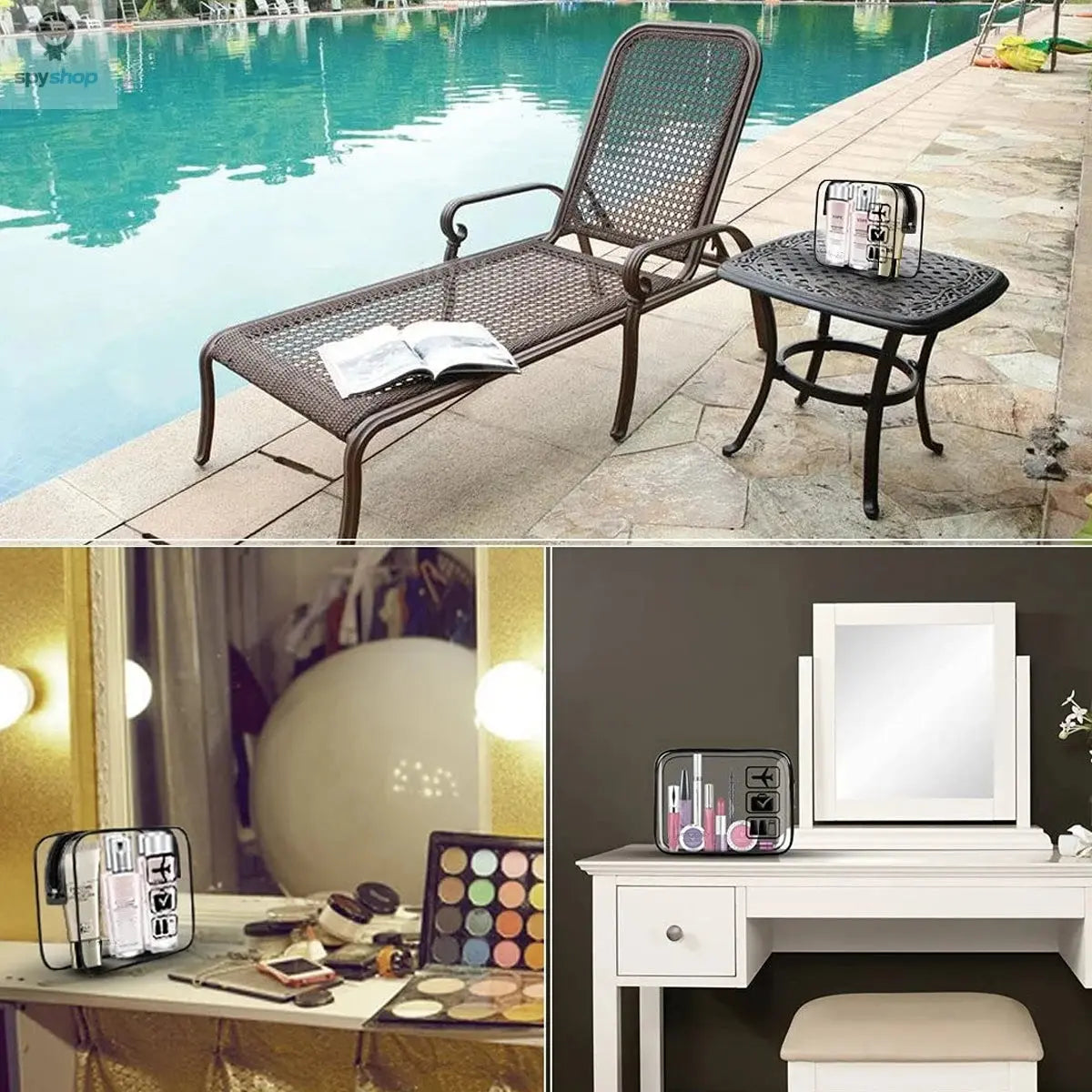 YANZAI Transparent Zipper Makeup Bag Organizer Box Men Women Travel Clear Cosmetic Bag Waterproof Toiletry Wash Make Up Bags